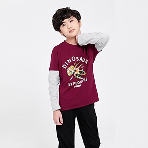 Bộ bé trai thu đông BIGFOX - MISS MEOW size đại, bộ dài tay cho bé hình in khủng long cỡ trẻ em 3-11 tuổi 11 - 37 kg