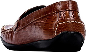 Giày Tây Nam Vân Cá Sấu Huy Hoàng HT7129 - Nâu