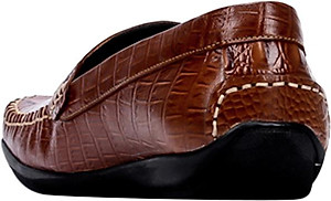 Giày Tây Nam Vân Cá Sấu Huy Hoàng HT7129 - Nâu