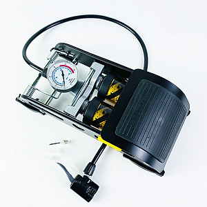 Bơm xe máy - Bơm xe đạp chân - Bơm đạp chân 2 ống đa năng - Bơm hơi đạp chân mini Xe Đạp, Xe Máy, Xe Ô tô, Xe Hơi Đa Năng Dễ Dàng Xếp Gọn thân hợp kim siêu bền, hỗ trợ cả van Mỹ và van Pháp Thương hiệu KIOTOOL