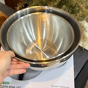 Bộ 2 bát tô trộn Inox cao cấp Arber AN-06VH (20cm và 24cm)