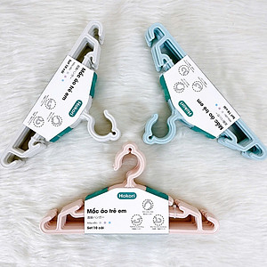 Set 10 Móc quần áo trẻ em Hokori nhựa cao cấp Việt Nhật 