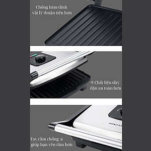 Máy kẹp nướng bánh mì ép bánh sandwich, rán trứng, nướng thịt CHỐNG DÍNH đa năng SOKANY SK-202 - HÀNG CHÍNH HÃNG -DELIYA