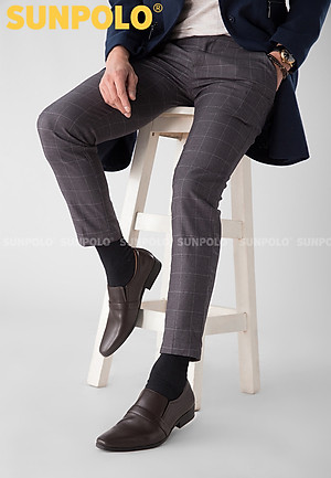 Giày tây nam da bò đế cao su mũi nhọn SUNPOLO TAY-07