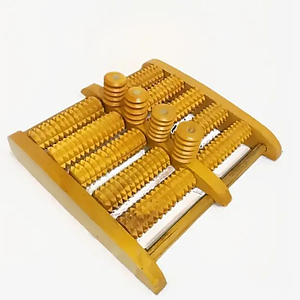 Bàn lăn massage chân 5 hàng bằng gỗ thủ công