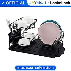 Kệ chén dĩa 2 tầng bằng sắt LocknLock LDR206BLK (510x300x230mm) - Màu Đen