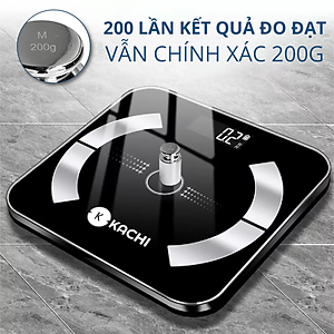 Cân điện tử bluetooth phân tích chỉ số cơ thể Kachi MK223 - Màu đen - Hàng chính hãng