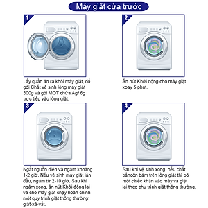 Chất Làm Sạch Lồng Giặt Mao Bao Ion Bạc Nâng Cấp Mới 300g + 6g