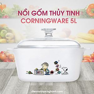 NỒI GỐM THỦY TINH CHỊU NHIỆT Corelle CORNINGWARE -PHIÊN BẢN GIỚI HẠN SNOOPY 5L hàng chính hãng