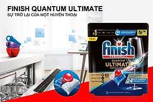 Viên Rửa Chén Bát Finish Quantum Ultimate Túi 60 Viên - Nhập khẩu từ Đức