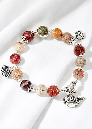 Vòng tay đá thạch anh ưu linh đa sắc phối cá voi Ngọc Quý Gemstones