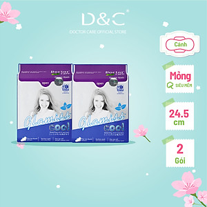 Combo 2 Băng vệ sinh thảo dược Glamiss Cool ban ngày 24cm siêu mát siêu khô thoáng