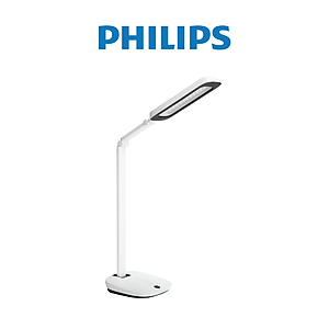 Đèn bàn học bảo vệ mắt Philips LED RobotPlus DSK601 RD 13W ánh sáng trung tính 4000K, 4 cấp độ sáng
