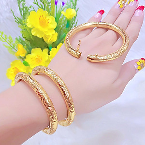 Vòng Tay Nữ ( 01 Vòng ) Bọng Khóa Gài Mạ Vàng  24K  - MS  120.20.11