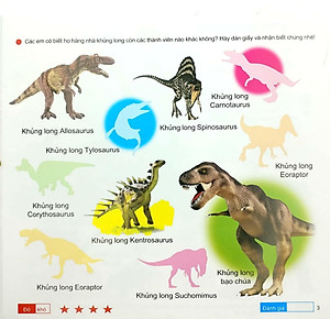 Sách 200 Miếng Bóc Dán Thông Minh - Khủng Long (Tái Bản 2018)