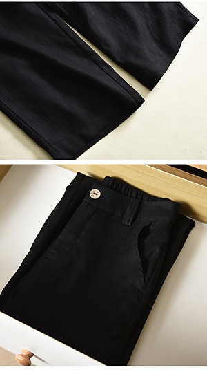 Quần nam ống rộng lưng thun chất liệu đũi