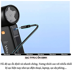 Quạt cầm tay turbo mini siêu mát Pin trâu 5000 mAh, nhỏ gọn linh hoạt hiệu WARMCO - 100 chế độ gió, dùng liên tục 18h (tùy mức gió), thiết kế đẹp, bền - hàng nhập khẩu