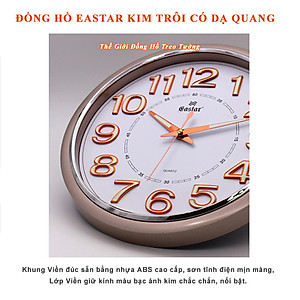 Đồng Hồ Treo Tường Cao Cấp DẠ QUANG KIM TRÔI EASTAR - Số Nổi 3D Tròn Cổ Điển 31cm - Tặng Pin Maxell - BH 1 Năm