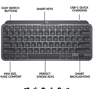 Bàn phím Logitech  Mx Keys mini đen - hàng chính hãng