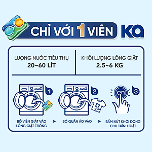 Viên Giặt Quần Áo loại bỏ mạt bụi KA pod Anti-dustmite 4trong1 diệt mạt bụi, làm sạch sâu, kháng khuẩn, giữ màu vải (18 Viên/ Hộp)