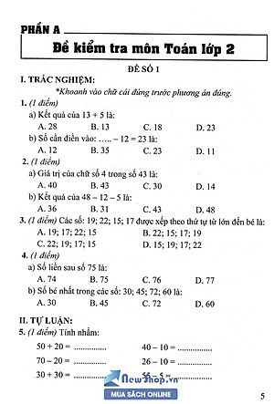 Sách Bộ Đề Kiểm Tra Môn Toán Lớp 2 (Bám Sát SGK Kết Nối Tri Thức Với Cuộc Sống)