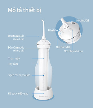 Bộ 4 đầu thay thế máy tăm nước Lock&Lock ENR126WHT_RB - Hàng chính hãng - JoyMall