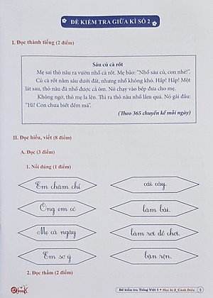 Combo Sách - Đề kiểm tra Tiếng Việt 1 học kì I + II ( Cánh Diều )