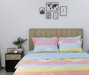 Bộ drap, áo gối Kèm mền chần Stefani chất Cotton nhung mềm mịn mát - màu sắc trẻ trung đủ kích thước mẫu mới 2024