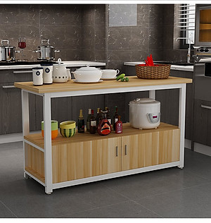 Kệ bếp đa năng 160 loại mặt gỗ lõi xanh phủ melamine chống nước, khung thép sơn tĩnh điện chống gỉ và bong tróc, loại tốt chịu lực cao