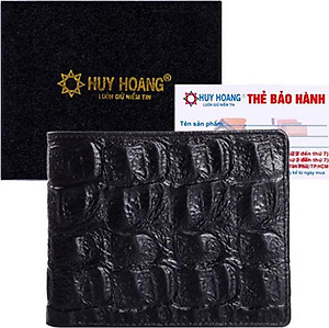 Ví Nam Vân Cá Sấu Huy Hoàng HT2117 (12.5 x 10 cm) - Đen