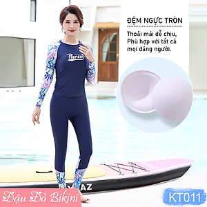 Bộ đồ bơi trung tuổi kín chống nắng, áo bơi dài tay cho mẹ và bà, quần dài mix cùng chân váy rời tránh lộ bụng, chất đẹp | KT011