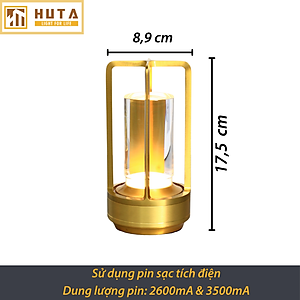  Đèn Bàn Led Quầy Bar HUTA RESNEN Cao Cấp Cảm Ứng Tích Điện Điều Chỉnh Ánh Sáng Vàng Trang Trí Quán Cà Phê, Nhà Hàng, Sự Kiện