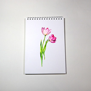 Sổ vẽ màu nước chuyên dụng A5 có vân, dòng cao cấp lên màu đẹp loang màu tự nhiên vẽ được cả chì, 15 tờ/cuốn chất giấy dày 300gsm nhập từ Ý không bị cong TIG373 Green Art - Hàng chính hãng