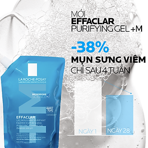 Gel rửa mặt cho da dầu nhạy cảm La Roche-Posay Effaclar Foaming Gel 400ml (Túi refill)