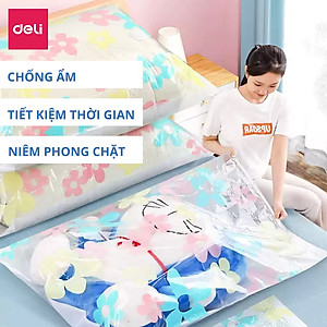 Túi Hút Chân Không Đựng Quần Áo, Chăn Ga Gối, Thú Bông Deli - Loại Dày Cao Cấp, Nhiều Hoạ Tiết, Bảo Vệ Quần Áo, Chăn Ga Khỏi Ẩm, Nấm Mốc, Chống Nước Tuyệt Đối
