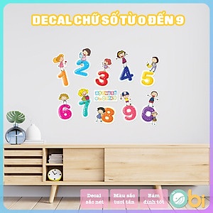 Decal Trang Trí Phòng Bé - Bảng Chữ Số từ 0 đến 9 Obi