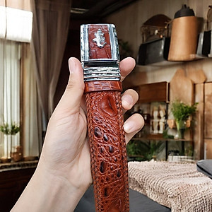 Dây Nịt Nam Cá Sấu Liền Nguyên Tấm Bản Rộng 4cm. Dây Được Đan Viền Thủ Công Rất Đẹp