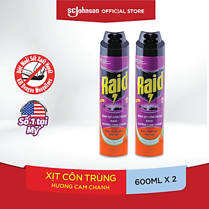 Combo 2 Bình Xịt Côn Trùng RAID  Hương Cam Chanh 520ml