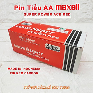 Pin tiểu Maxell AA. Cặp 2 Viên Supper Power ACE Red – Indonesia Vỏ Nhôm 1.5V
