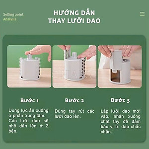 Máy Bào Sợi Thái Lát Rau Củ Xoay Tay, Kèm 6 Lưỡi Dao Cắt 4IN1, Dụng Cụ Thái Lát Rau Củ Quả Đa Năng- HÀNG CHÍNH HÃNG MINIIN