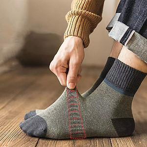 Tất nam cổ trung hộp 5 đôi kháng khuẩn cao cấp đóng hộp 5 màu thiết kê đa dạng Tất vớ nam công sở