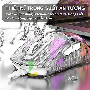 Chuột chơi game có dây XUNFOX XYH10 - Chuột gaming thiết kế trong suốt với đèn led RGB độc đáo - Hàng nhập khẩu
