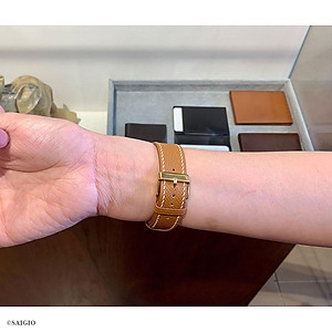 Dây Đồng Hồ Apple Watch 49mm 46mm 45mm 44mm 42mm, Chất Liệu Da Bê EPSOM Thảo Mộc Cao Cấp, Nhập Khẩu Từ Châu Âu, Dây Đeo Phong Cách Hiện Đại và Sang Trọng, Tương Thích Các Phiên Bản Series Ultra2/Ultra/SE2/SE/10/9/8/7/6/5/4/3/2/1