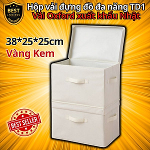 [Loại Xịn - Xuất Khẩu] Bộ 2c Hộp Vải Đựng Đồ Đa Năng TD1 – Túi Vải Đựng Quần Áo Chăn Màn Phong Cách Thụy Điển Sang Trọng, Lịch Sự – Hàng Chính Hãng
