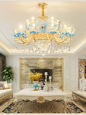 Đèn chùm ALACA pha lê trang trí nội thất sang trọng 15 tay - kèm bóng LED chuyên dụng