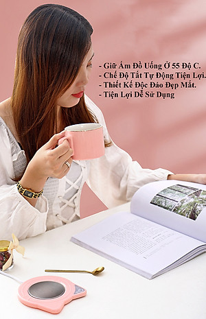 Đế Hâm Nóng Giữ Ấm Đồ Uống Hình Tai Mèo KUNBE Hâm Nóng Cà Phê Trà Sữa cho Bé Làm Nóng Đồ Uống Nhanh Chóng Tiện Lợi