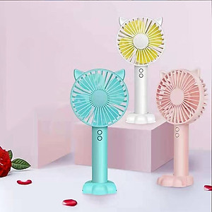 Quạt cầm tay tiện lợi gắn tai thỏ Damas N10 - Thiết kế dễ thương - Phù hợp tiêu chuẩn hiện đại (Giao màu ngẫu nnhiên)