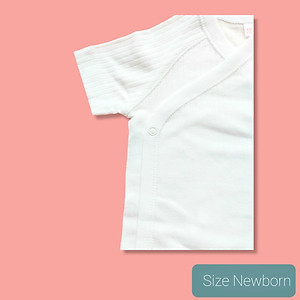 Body sơ sinh cộc tay màu trắng xuất dư mềm mát cho bé