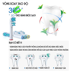 Cho máy Oral B Braun, SB-417A Dual Heads đầu kép, Bộ 4 đầu bàn chải đánh răng điện thay thế , Phá tan mọi mảng bám, làm sạch cao răng, cho răng sáng bóng