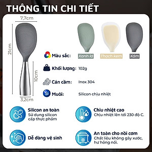 Muỗng xới cơm chống dính tay cầm inox 304 DandiHome